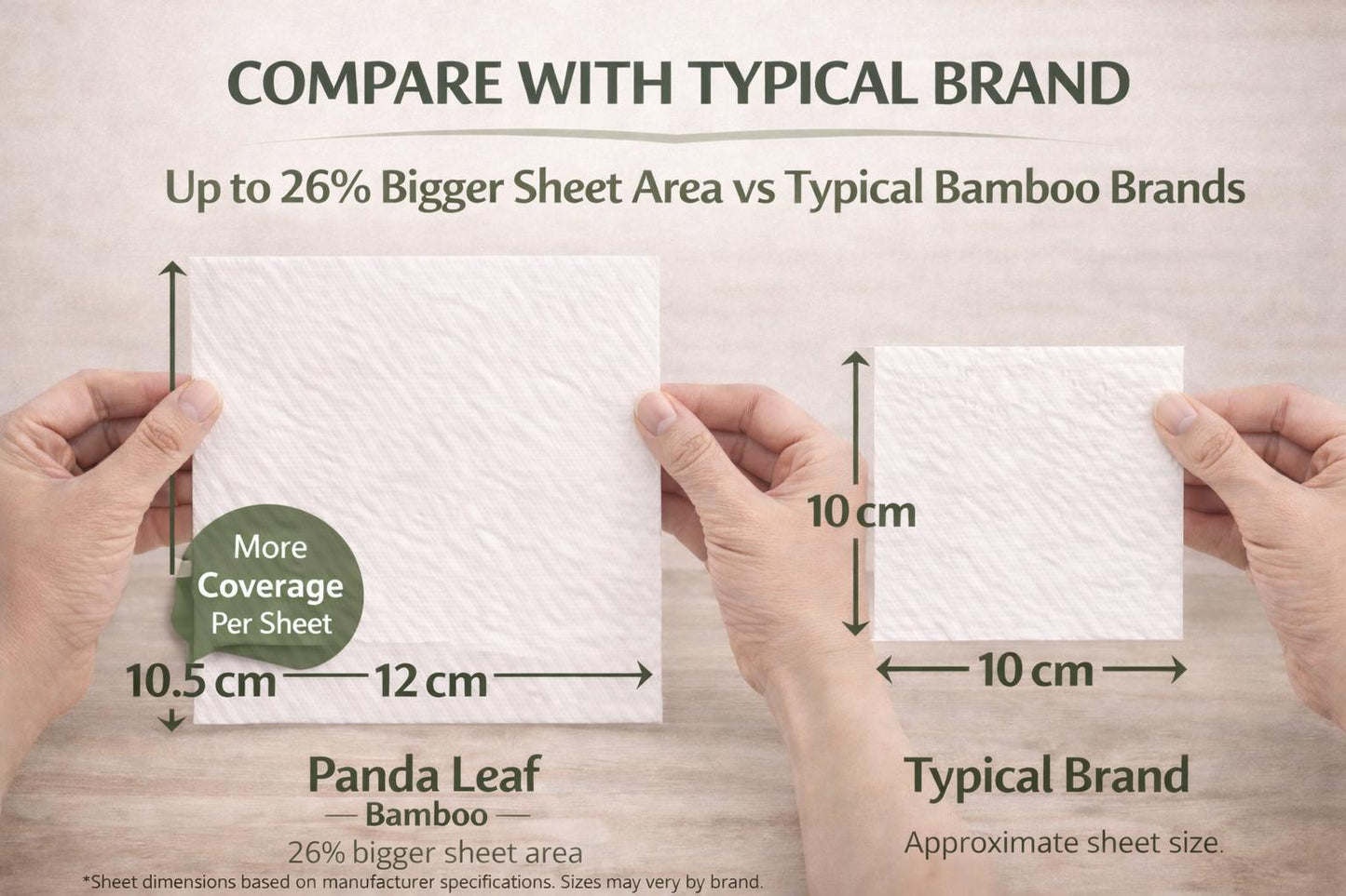 panda leaf premium bamboo toilet paper 45 rolls – 3 ply ultra soft & strong, 250 sheets per roll, extra large sheets, plastic-free packaging, biodegradable & septic safe