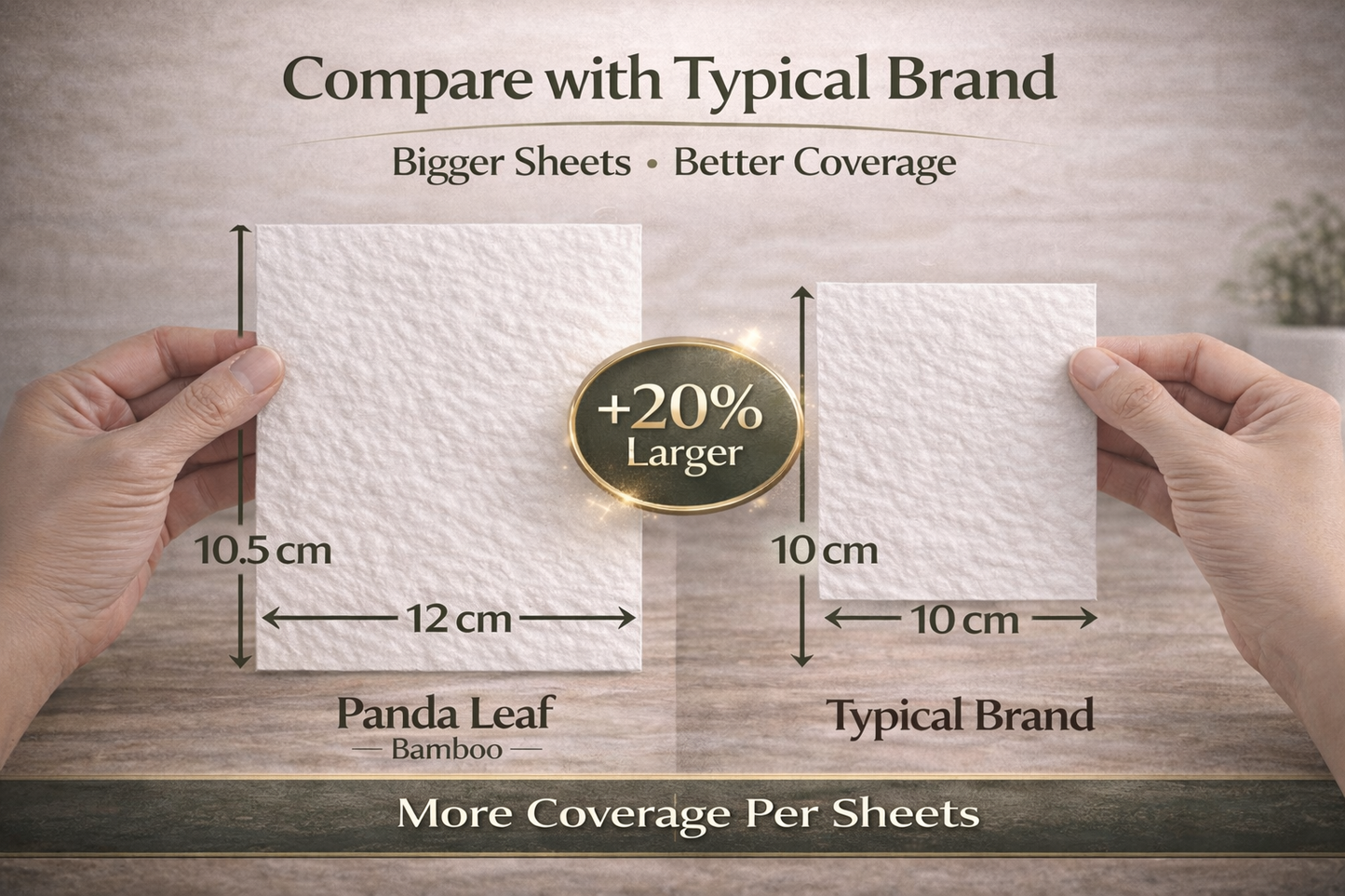 panda leaf premium bamboo toilet paper 24 rolls pack – 3 ply ultra soft & strong, 250 sheets per roll, 10.5x12cm sheets, plastic-free packaging