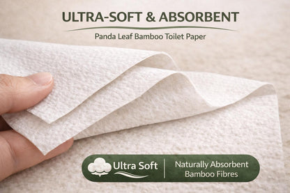 Panda Leaf Premium Bamboo Toilet Paper 45 Rolls – 3 Ply Ultra Soft & Strong, 250 Sheets Per Roll, Extra Large Sheets, Plastic-Free Packaging, Biodegradable & Septic Safe